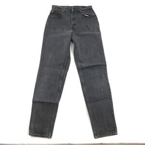 Levis Zip Fly Black Jeans Tapered Leg Measured Sz 27x32